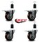 Service Caster 3.5'' Maroon Poly Swivel 1-1/2'' Expanding Stem Caster Set Total Lock Brake, 4PK SCC-EXTTL20S3514-PPUB-MRN-112-4 - alternate 3
